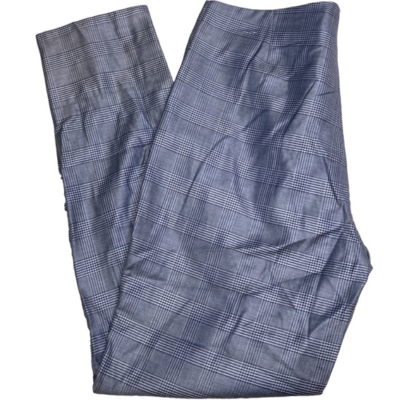NWT Ganni Merkel Blue Glen Plaid Slim Fit Trousers - Sz 6 - Picture 7 of 10
